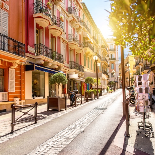 pretty streets of Monte Carlo in Monaco
