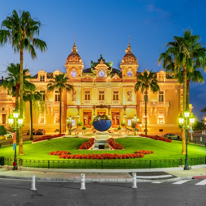 Monte Carlo casino at night