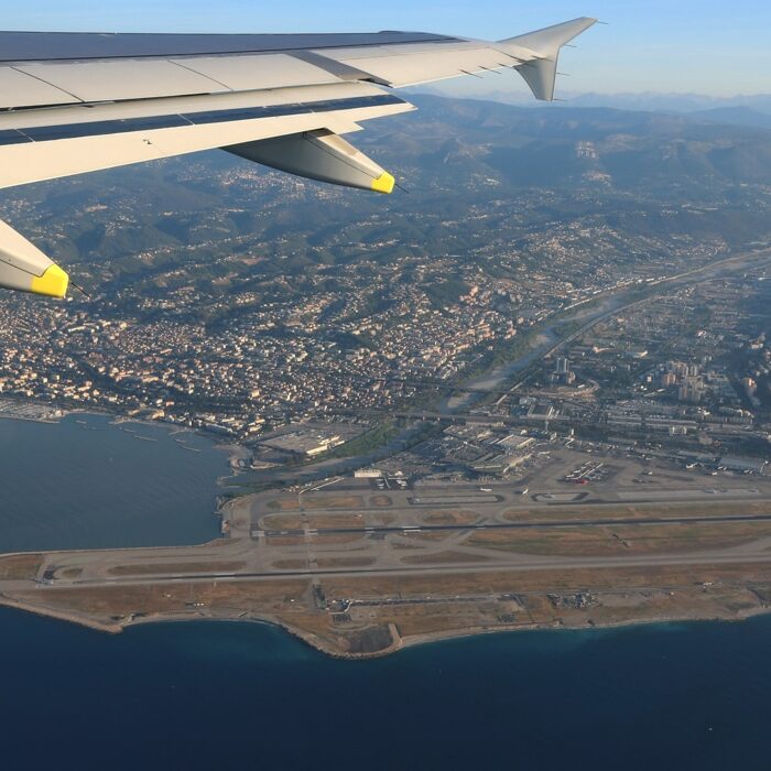 View of Nice Cote D'Azur Airport from the plane