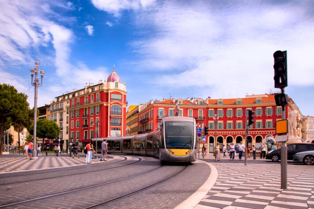 Traffic in the city of Nice, France