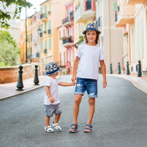 kids walking in the streets of Monaco