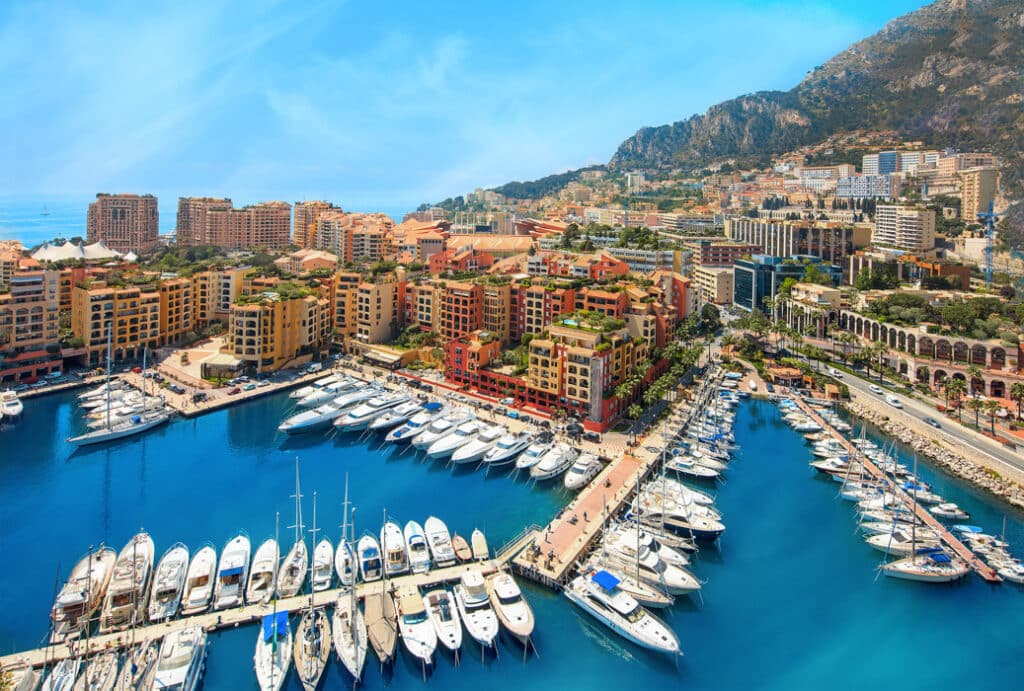 Luxury yachts in the Bay of Monaco