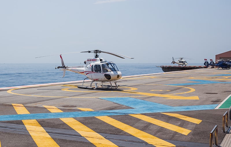 Villefranche to Monaco - by helicopter